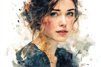 draw and paint an original watercolor portrait for you