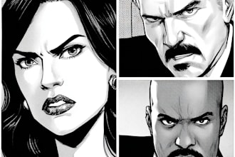 do comics book pages, storyboards, illustrations