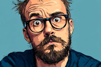 draw cartoon vector portrait illustrations of images