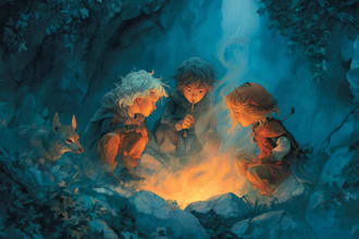 do children story book illustration and children book cover