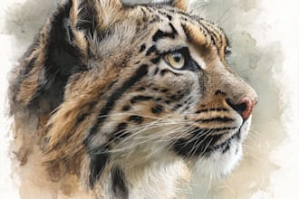 draw realistic animal illustration in watercolor
