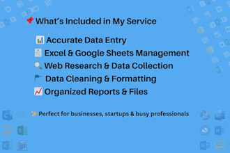 do accurate data entry web research and excel data management