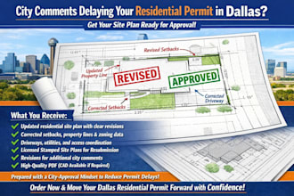 update stamped residential site plans for dallas city approval