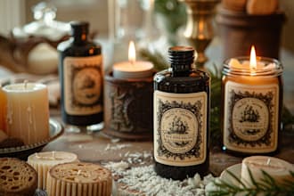 do vintage candles and soap label design asap