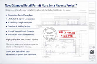 design stamped retail permit plans for phoenix projects