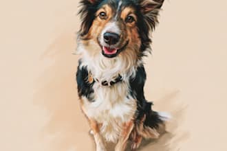 pet portraits from your photo, pet gift, pet painting