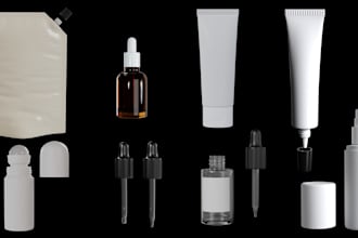design premium 3d cosmetic packaging models for skincare and makeup