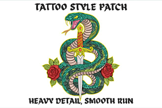 digitize complex jacket back and large patches