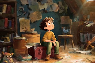 draw children book illustrations and kids cover illustration