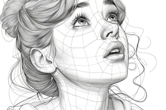 draw line art portrait disney cartoon