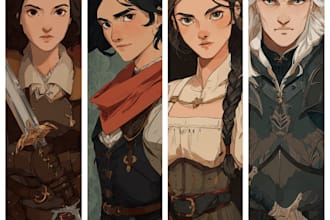 illustrate your mythical dnd character or party portrait