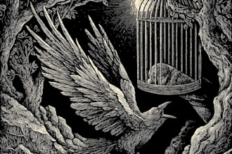 draw detailed linocut illustration for t shirt and merch
