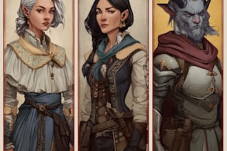 design custom dnd party portraits and group art