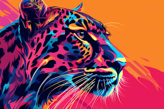 do colorful pop art portraits of pets and animals
