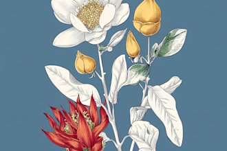 create landscape art, nature botanical illustration