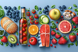 draw food or any object in a realistic, vector cartoon