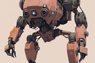 draw mecha robot character sheet design