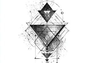 microrealistic linework and geometric style tattoo design