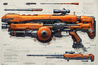 create weapon concept art for you