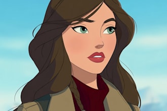 draw your character in cartoonish or marvel or anime style