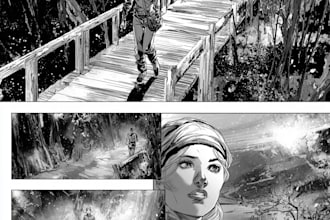 do comics book pages, storyboards, illustrations
