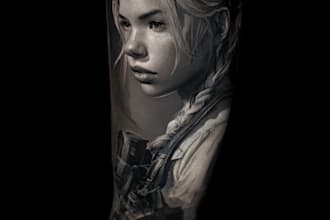 create a tattoo design of tattoo sleeve
