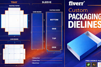 design custom box packaging die lines or templates