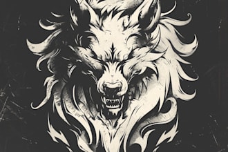 design mythical beast, monsters, fantasy logo or illustration