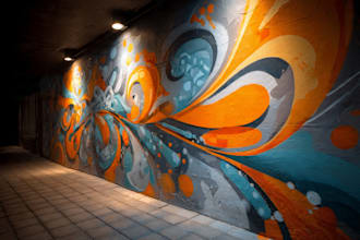 paint real graffiti art on the street wall