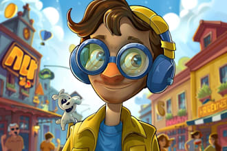 fantastic illustrations in digital cartoon style