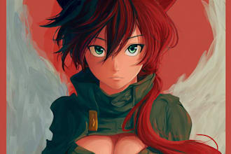 create anime character illustrations for avatars
