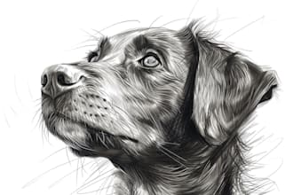 draw convert your pet image into outlines and line art