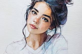paint a unique watercolor portrait