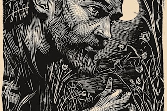 create linocut illustrations with bold hand carved style