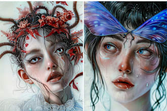 draw an unusual fantasy portrait for you