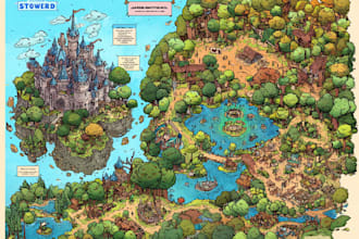 create city, event, tourist, and fantasy map illustration
