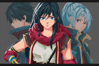 design anime characters in kawaii cartoon style
