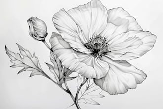 create minimalist elegant botanical floral line art