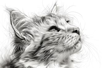 draw a line art pet portrait