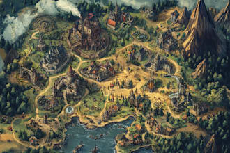 fantasy map dnd map rpg fantasy map illustration