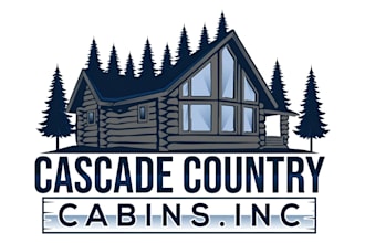 design eye catching cabin in mountains logo
