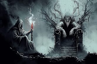 draw fantasy or dark creepy horror art illustration