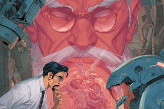 illustrate a superhero comic cover art