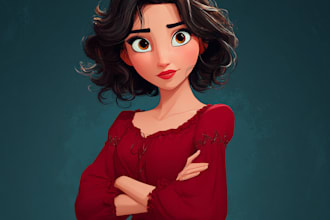 create a portrait in semi realism disney cartoon style