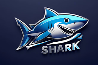 design shark, ocean, predator, wild, strength, sports logo