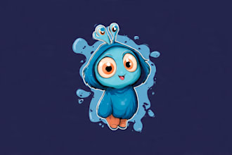 draw cute cartoon character, mascot, stickers
