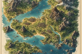 fantasy map illustration for map