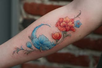 create a watercolor tattoo design