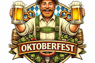 design high quality oktoberfest vintage logo with t shirt design