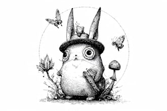 draw whimsical and adorable doodles for you
